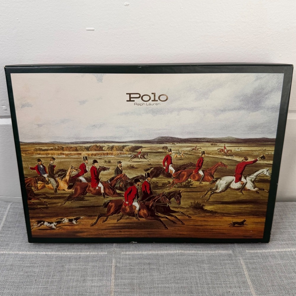 Polo Ralph Lauren Gift Box Vintage Hunting Scene Horses Equestrian